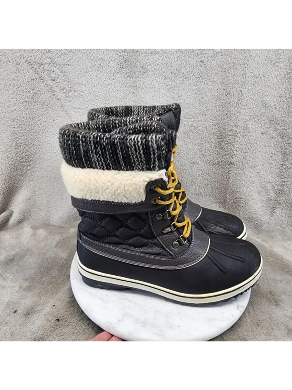 Globalwin Shoes Womens Size 10 Black Waterproof Lace Up Snow Boots *Read*